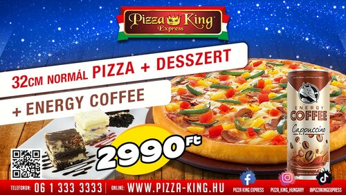 Pizza King 14 - ENERGY COFFEE menü ajánlat - Szuper ajánlat - Online rendelés